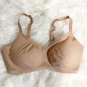 HoneyLove Womens Crossover Bra Wireless Size Large 38B/C in Sand Comfort